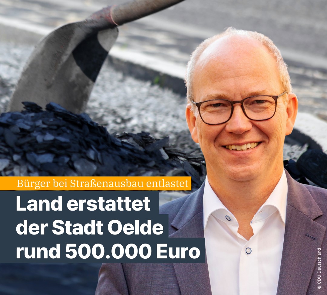 Daniel Hagemeier freut sich �ber die deutliche Entlastung f�r die B�rgerschaft.